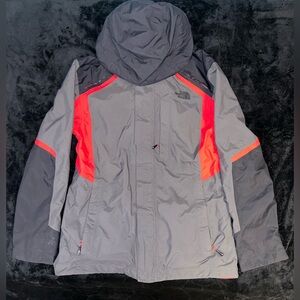The North Face Gray Red Black Puffer HyVent Jacket Size Medium Mens TB5M/TN5M